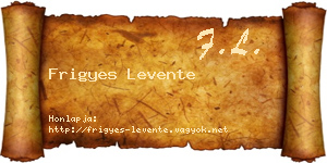 Frigyes Levente névjegykártya
